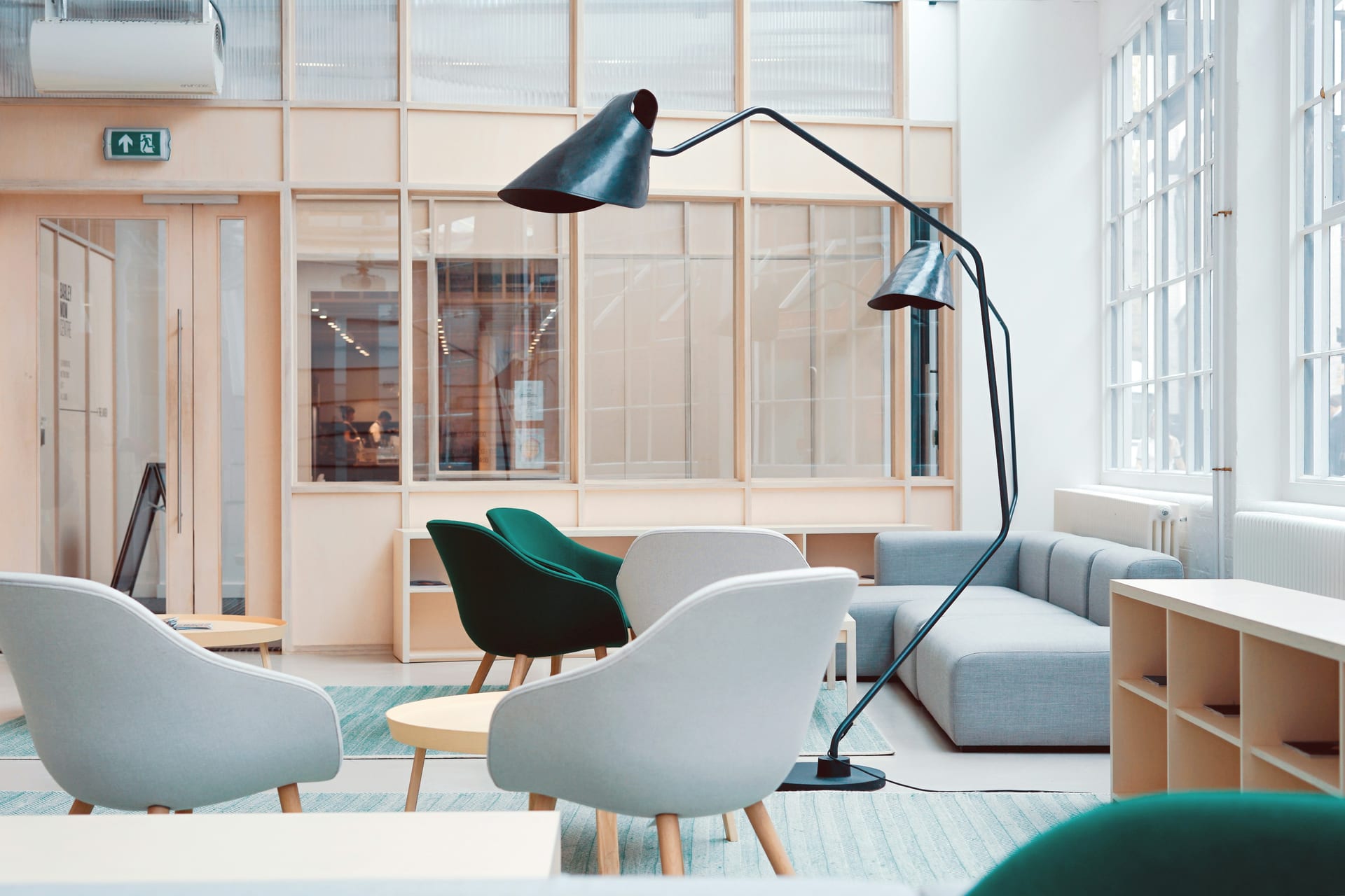 A light, airy interior with clean floors and clear surfaces