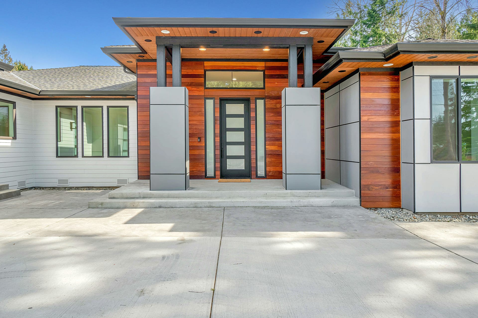 The entrance of a well-kept residential property